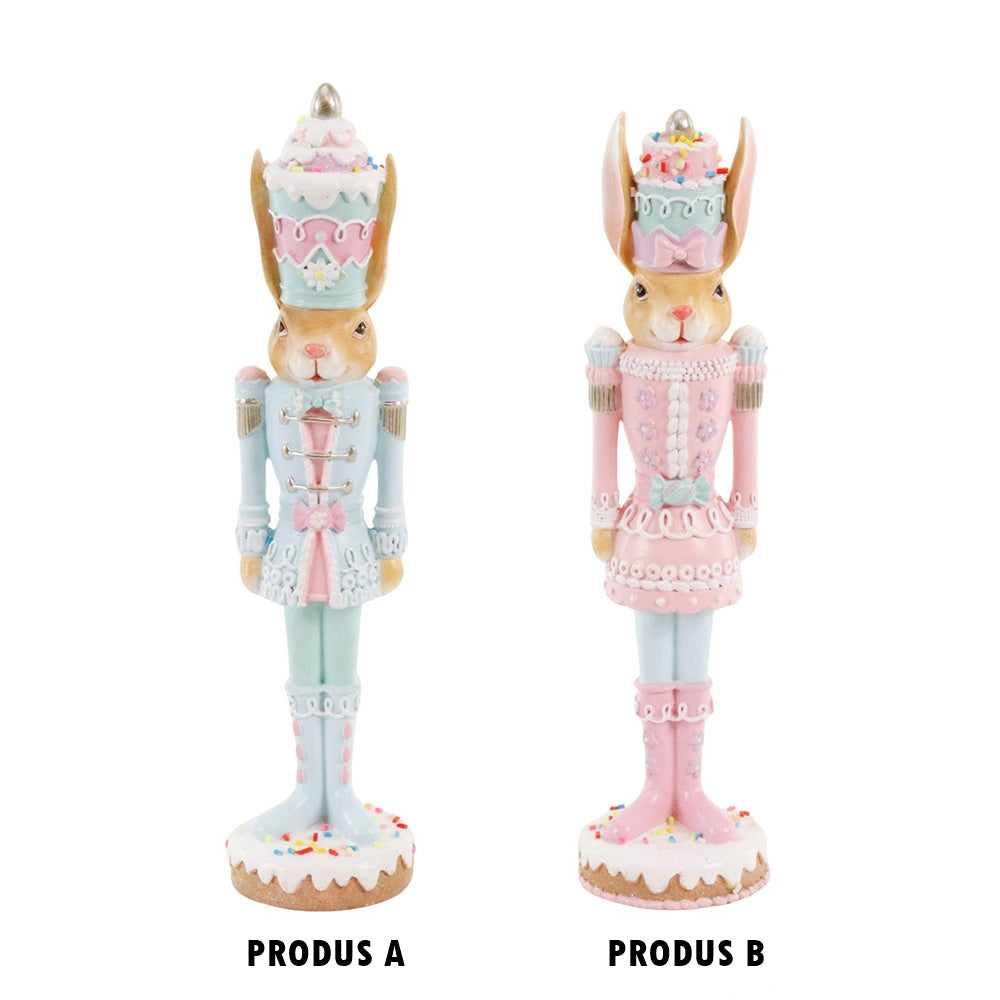 Decoratiune iepure Nutcracker, albastru/roz, 26 cm - COOKSHOP SPECIALS