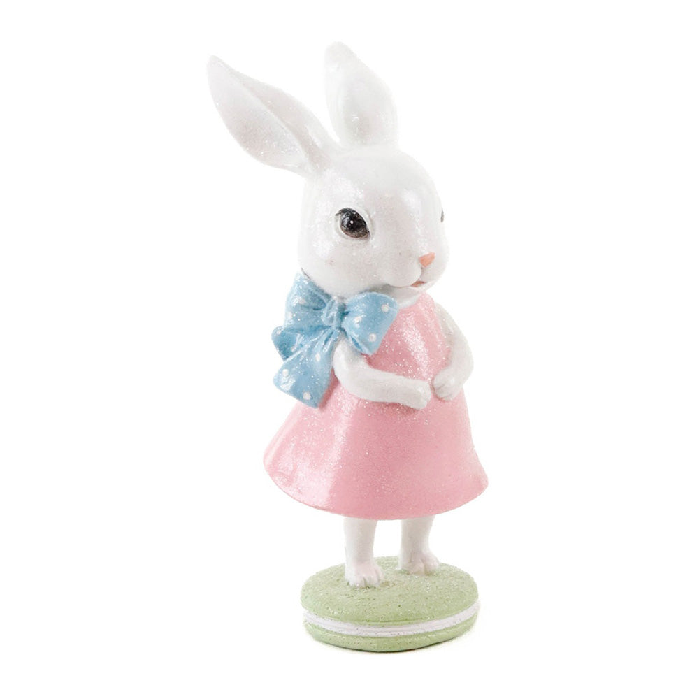 Decoratiune iepure Pip pe macaron, roz/verde, 15 cm - COOKSHOP SPECIALS