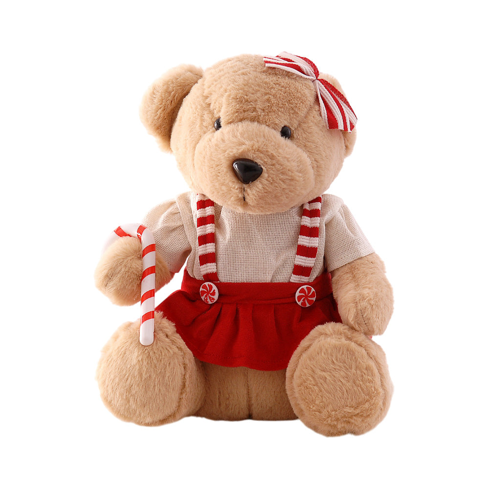Decoratiune Sitting bear, rosu/maro, 30 cm - COOKSHOP SPECIALS