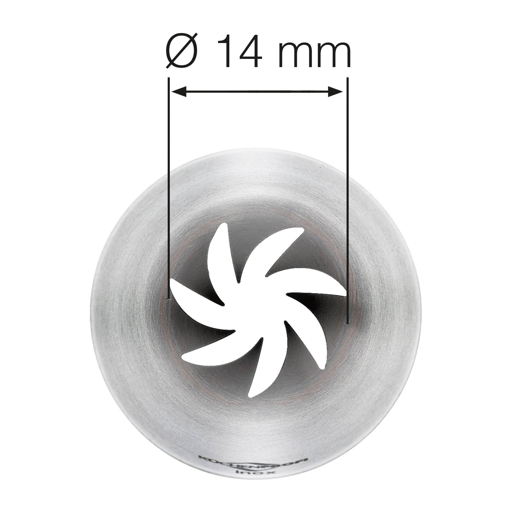 Dui in forma de trandafir, 14 mm, inox, Bake - KUCHENPROFI