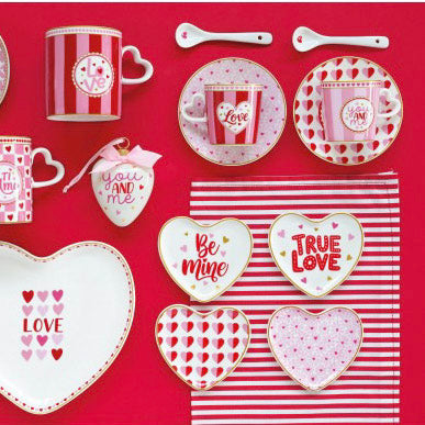Set 2 cani pentru espresso cu lingurita, Heart - COOKSHOP SPECIALS