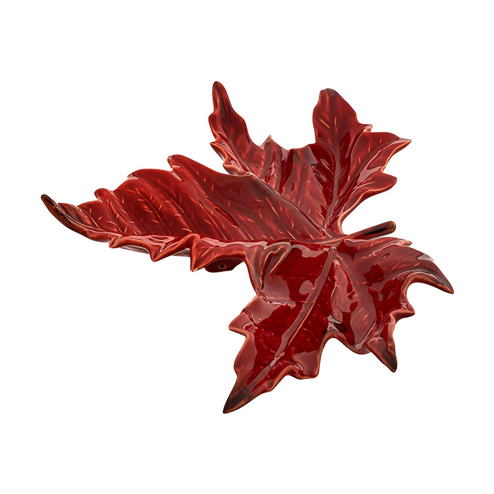 Farfurie decorativa, frunza sicomor, rosu, 21 cm, Gudrun - BORDALLO PINHEIRO