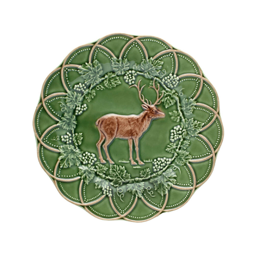 Farfurie pentru desert, ceramica, 24.5 cm, Deer Bosque - BORDALLO PINHEIRO