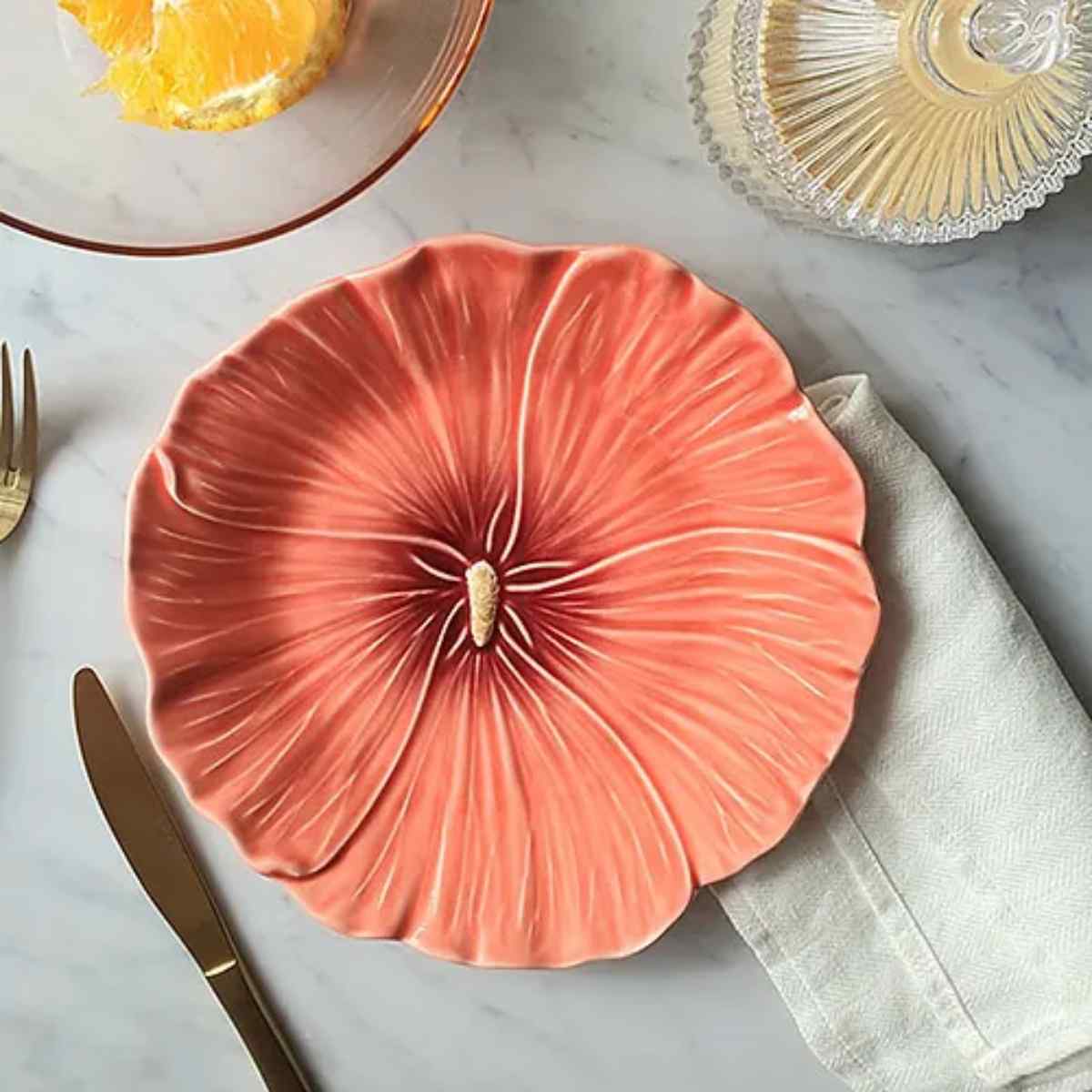 Farfurie pentru desert, roz, 21 cm, Alcea Maria Flor - BORDALLO PINHEIRO - Image 1