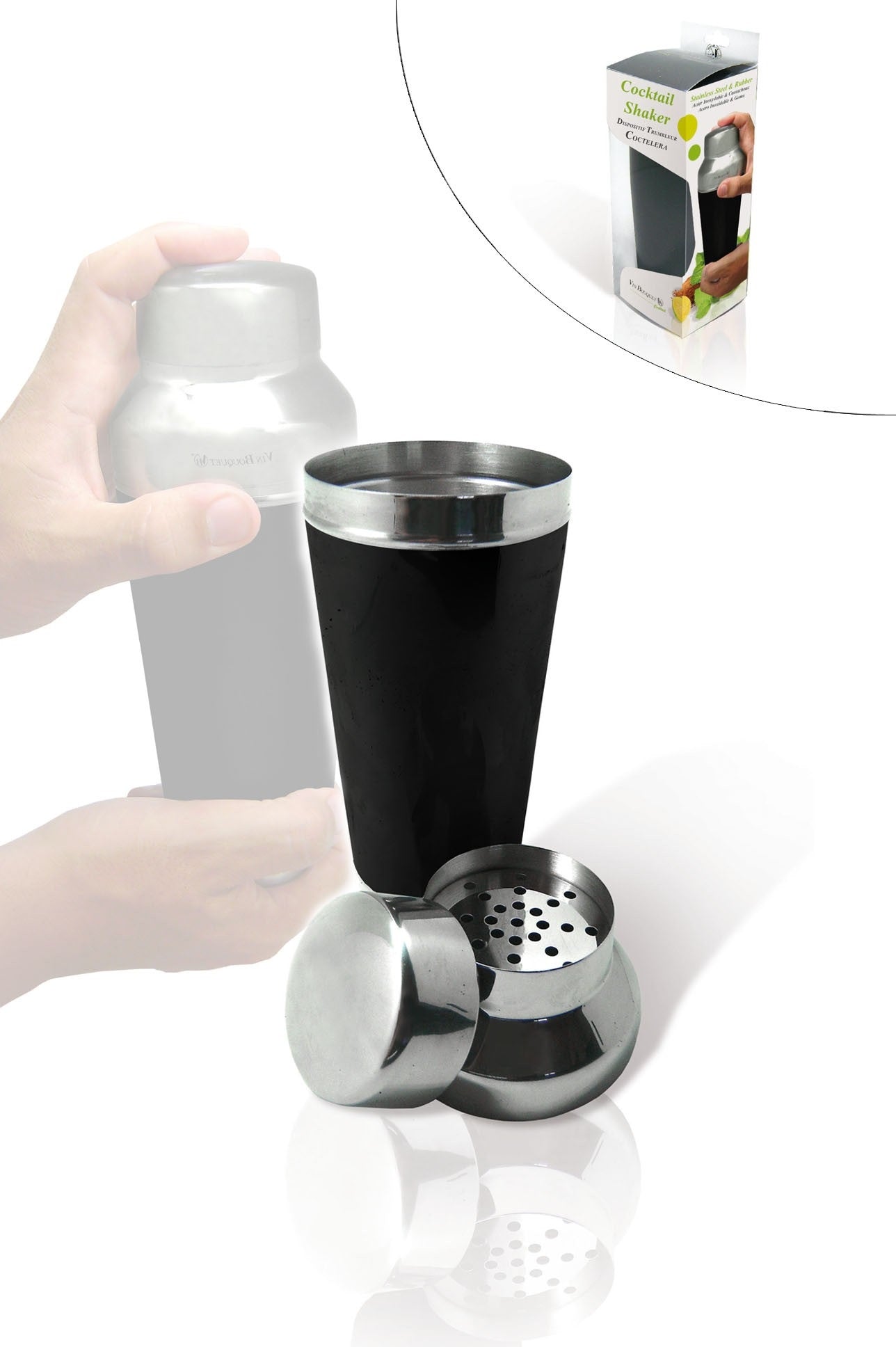 Cocktail shaker din inox, negru, 700 ml - VIN BOUQUET