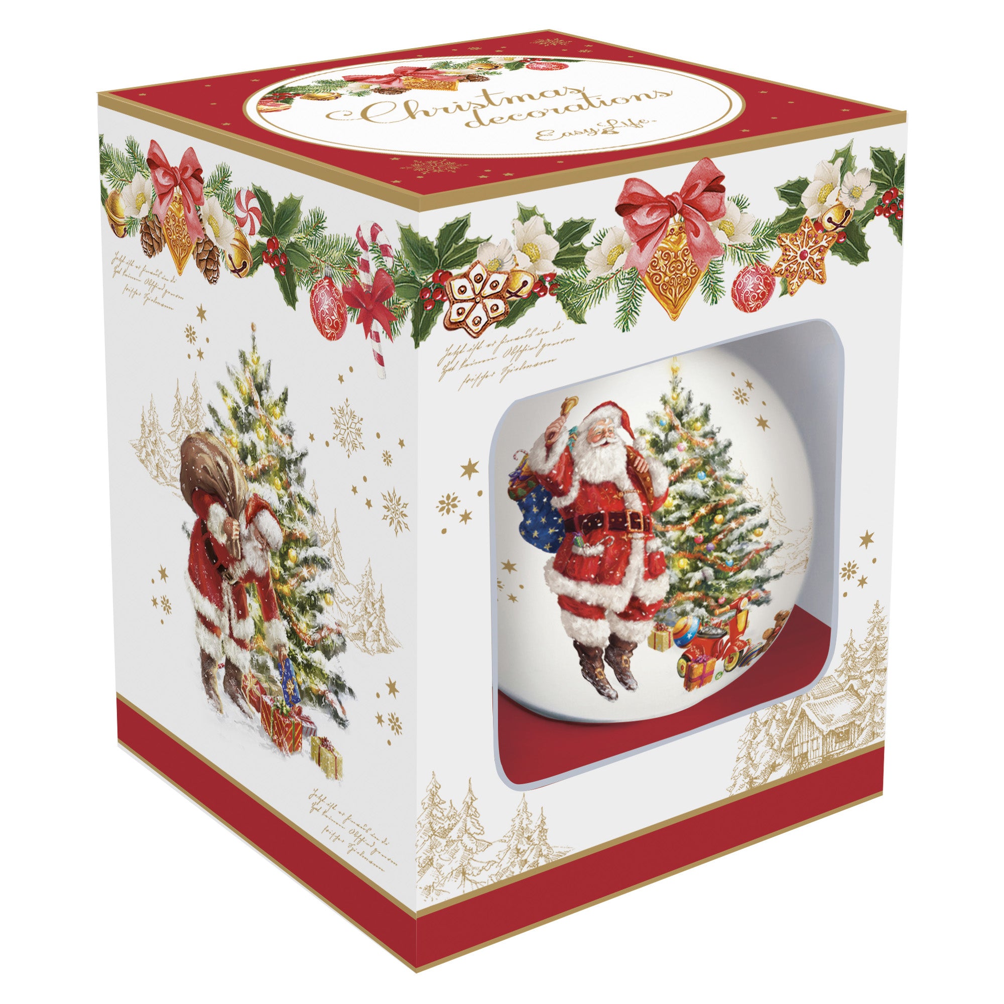 Glob decorativ din portelan, 7 cm, Christmas Memories - EASY LIFE