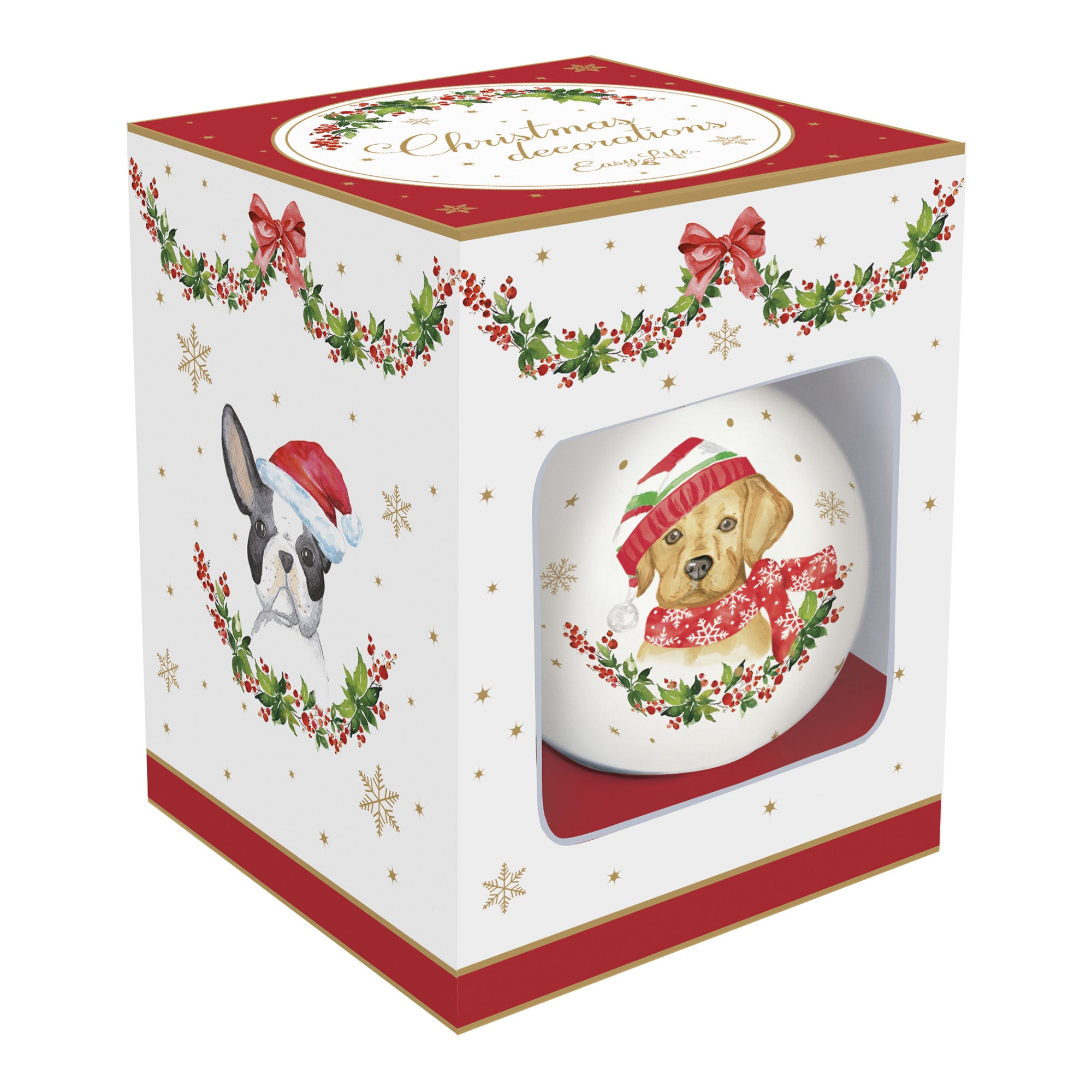 Glob decorativ din portelan, 7 cm, Christmas Dogs - COOKSHOP SPECIALS