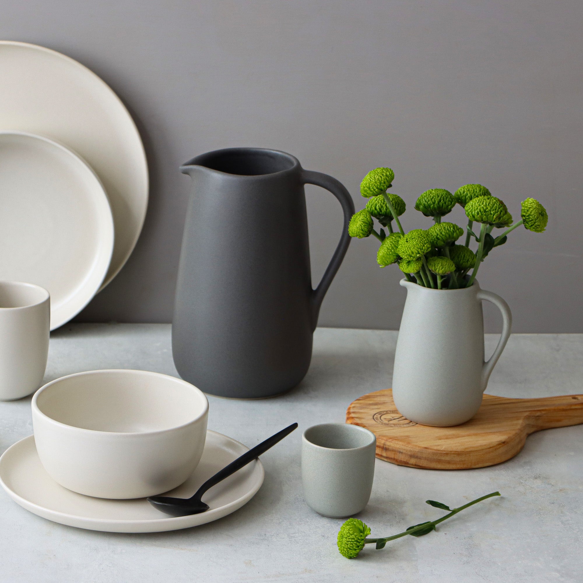 Ceasca ceramica pentru cappuccino, 9 cm, Mira Light Grey - VILLACER - Image 3