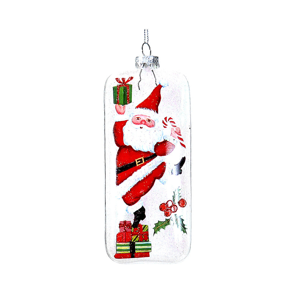 Ornament plat pentru brad, Santa, rosu/alb, 15 cm - COOKSHOP SPECIALS