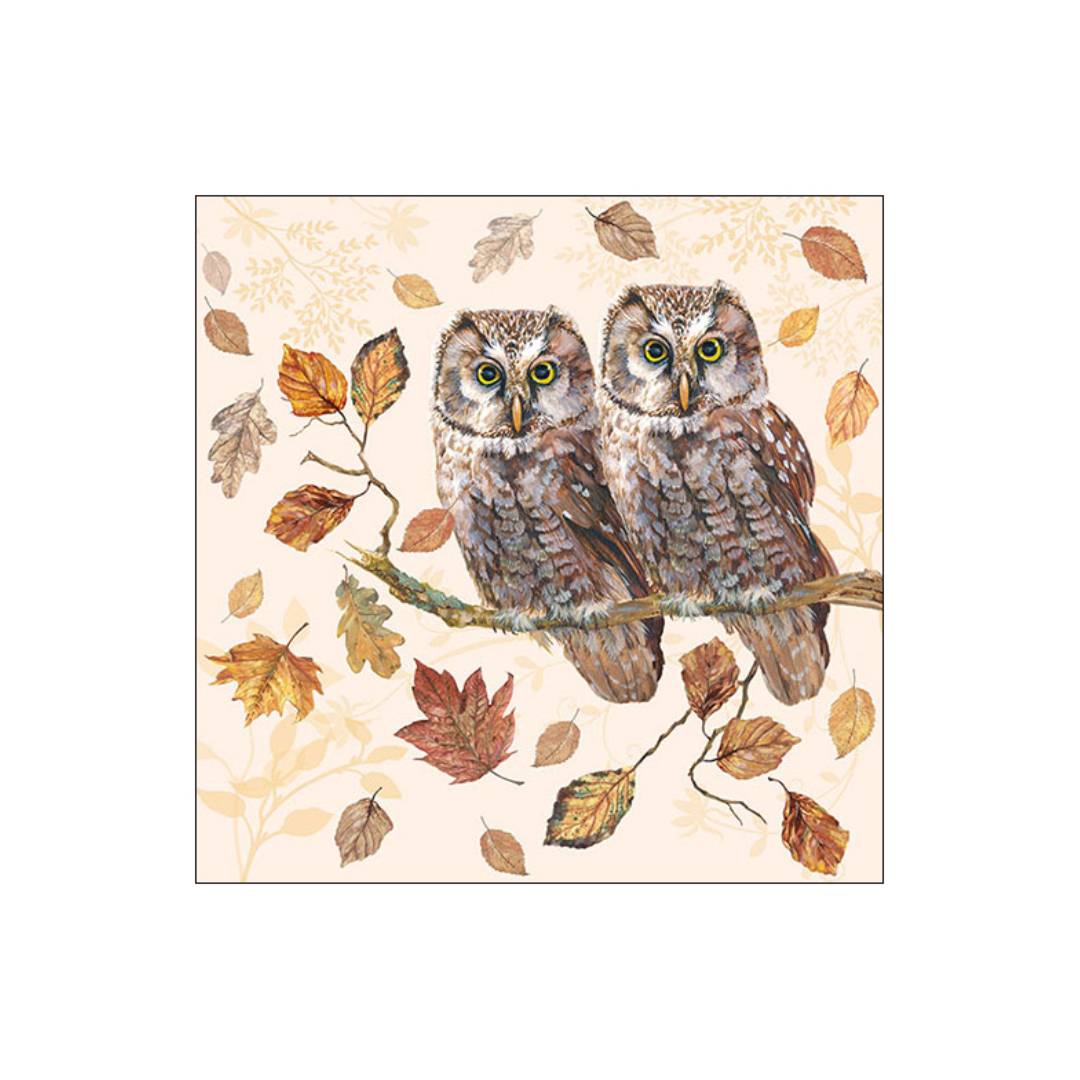 Servetele de masa, 20 buc, 33x33 cm, Owl Couple - AMBIENTE