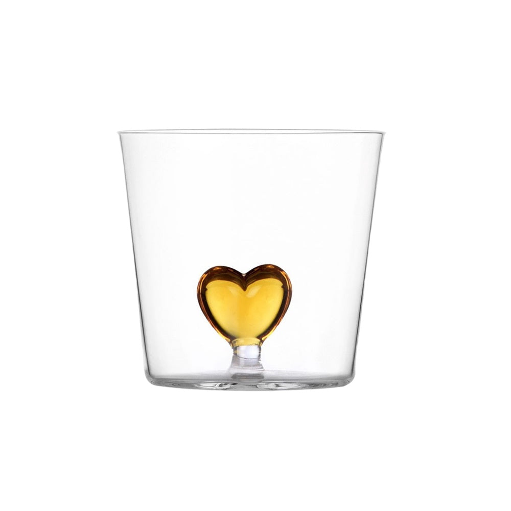 Pahar pentru apa, inima galbena, 8 cm, Cuore - designer Alessandra Baldereschi - ICHENDORF