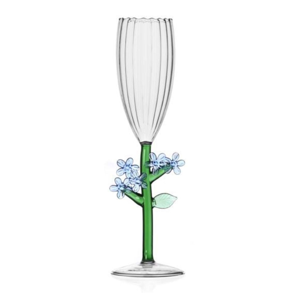 Pahar pentru sampanie, Light Blue Flower, Botanica - designer Alessandra Baldereschi - ICHENDORF