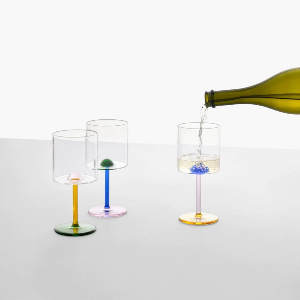 Pahar pentru vin, cu picior roz, Luna - ICHENDORF - Image 1