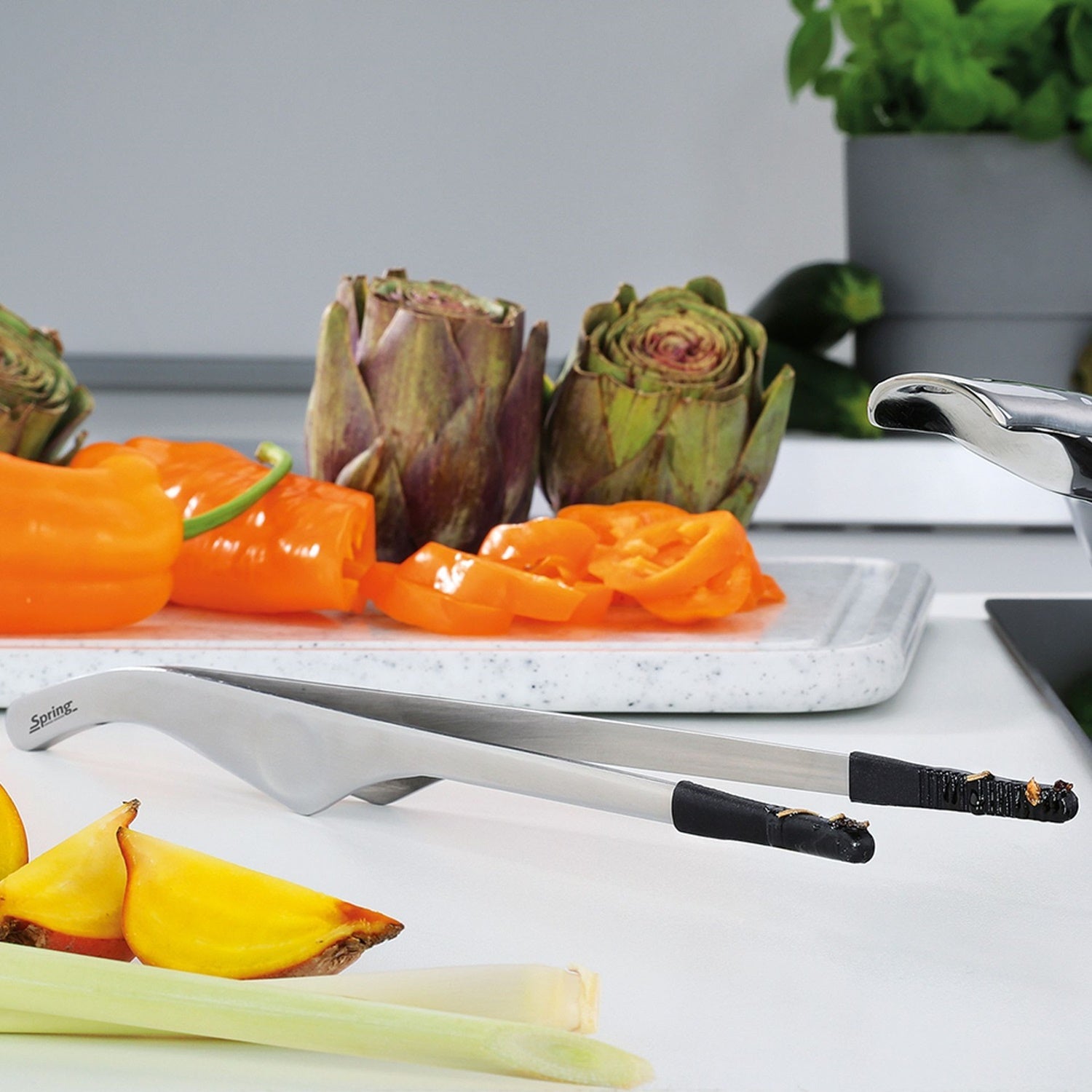 Penseta alimentara cu varfuri siliconate, 22 cm, inox, Tools Fusion 2+ - SPRING - Image 2