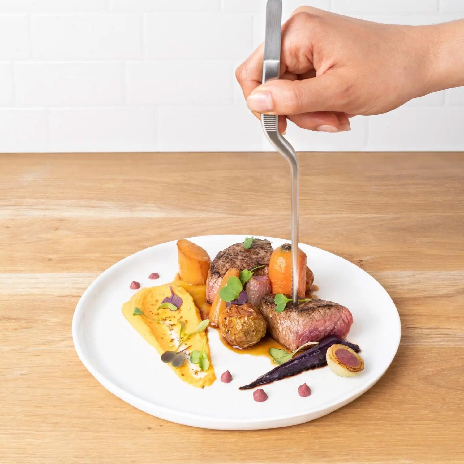 Penseta alimentara curbata, otel inoxidabil, 20 cm - MASTRAD