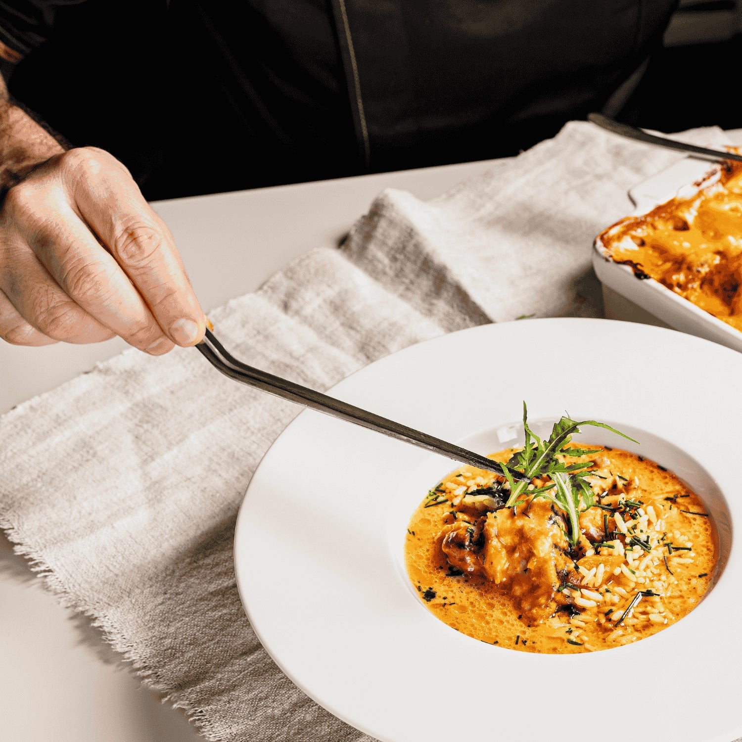 Penseta alimentara curbata, otel inoxidabil, 20 cm - MASTRAD