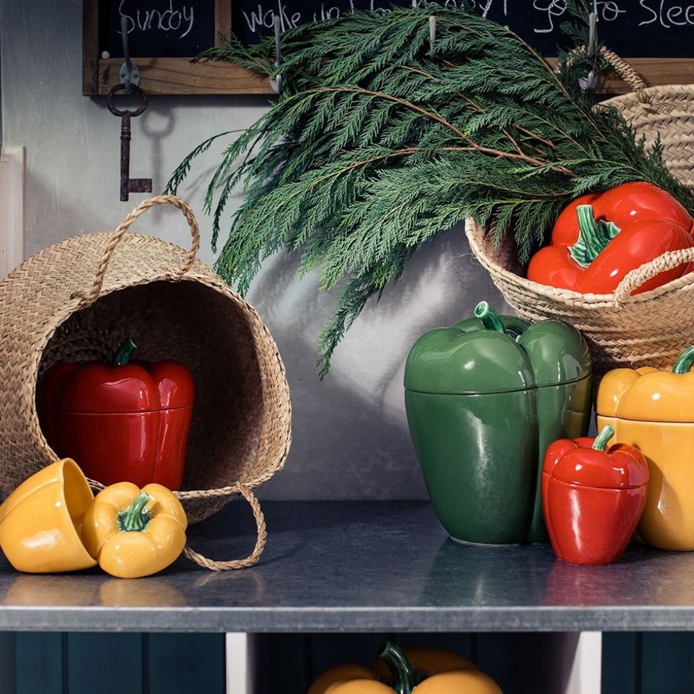 Cutie ceramica cu capac, verde, 14.3 cm, Pepper - BORDALLO PINHEIRO - Image 2