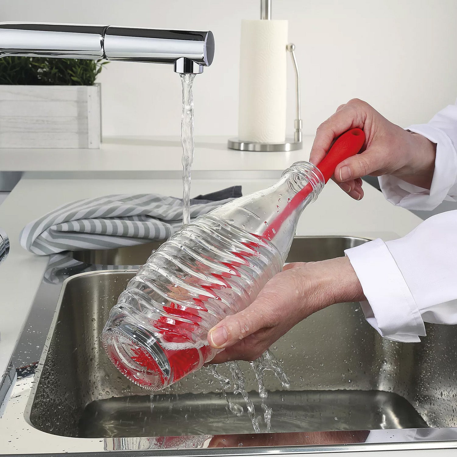 Perie curatare sticle, silicon, 31 cm, rosu, Trend - KUCHENPROFI - Image 1