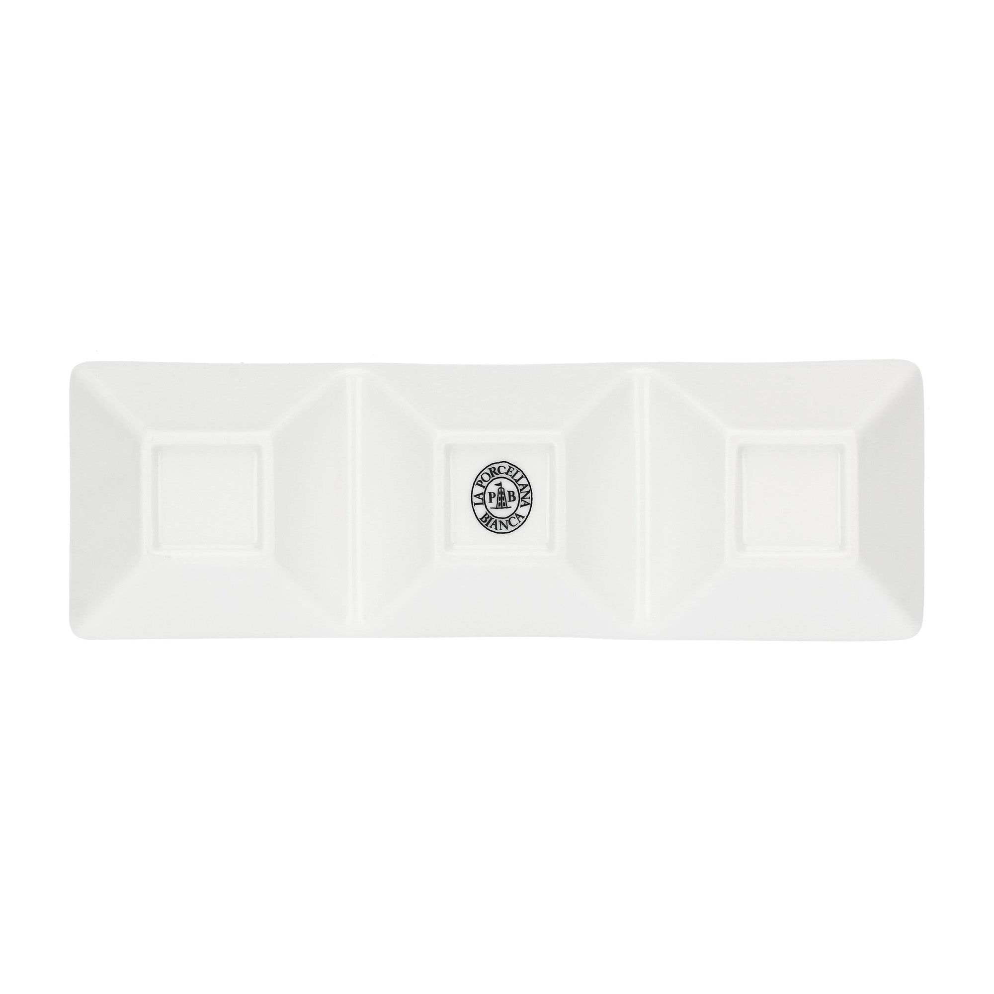 Platou cu 3 sectiuni, 23 x 7.5 cm, Convivio - LA PORCELLANA BIANCA
