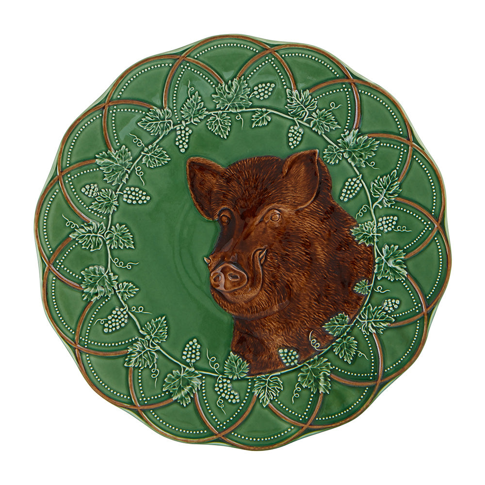 Platou rotund, ceramica, 38 cm, Boar Bosque - BORDALLO PINHEIRO