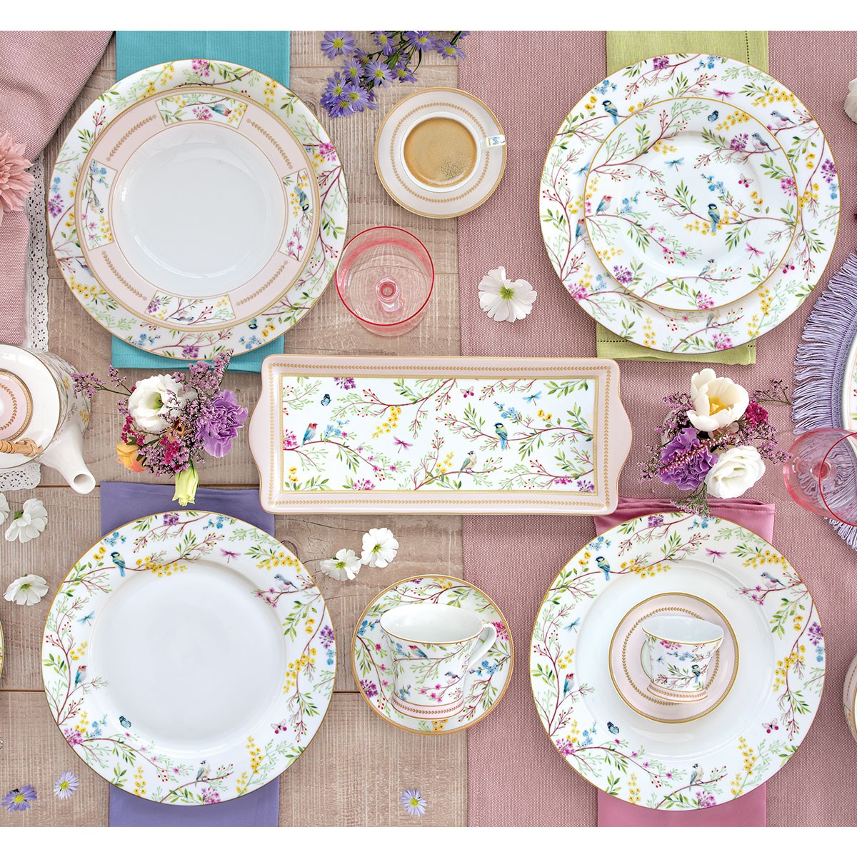 Platou din portelan, 35x15 cm, Birds Melody - SIMONA'S COOKSHOP - Image 1