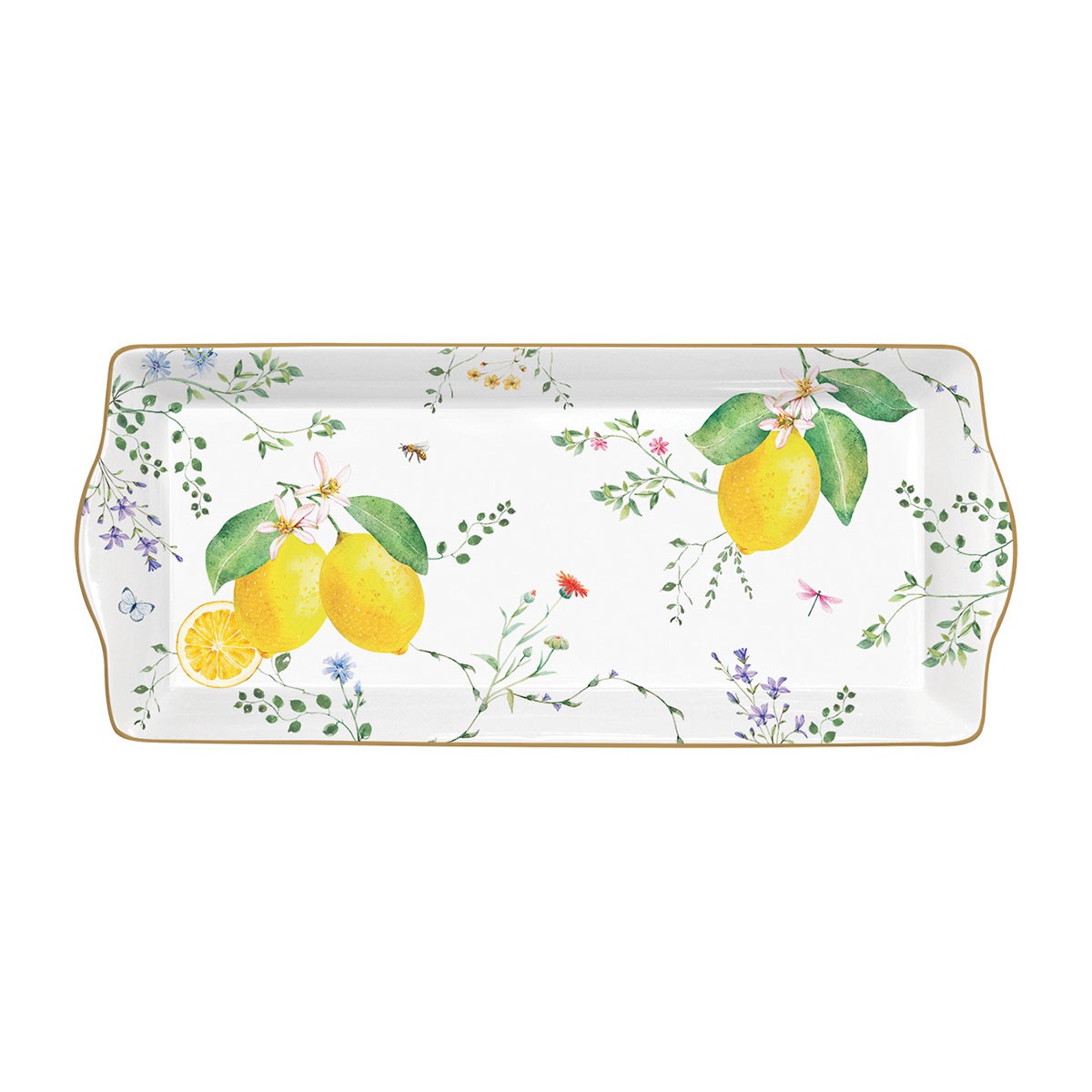 Platou din portelan, 35x15 cm, Fleurs Citrons - SIMONA'S COOKSHOP