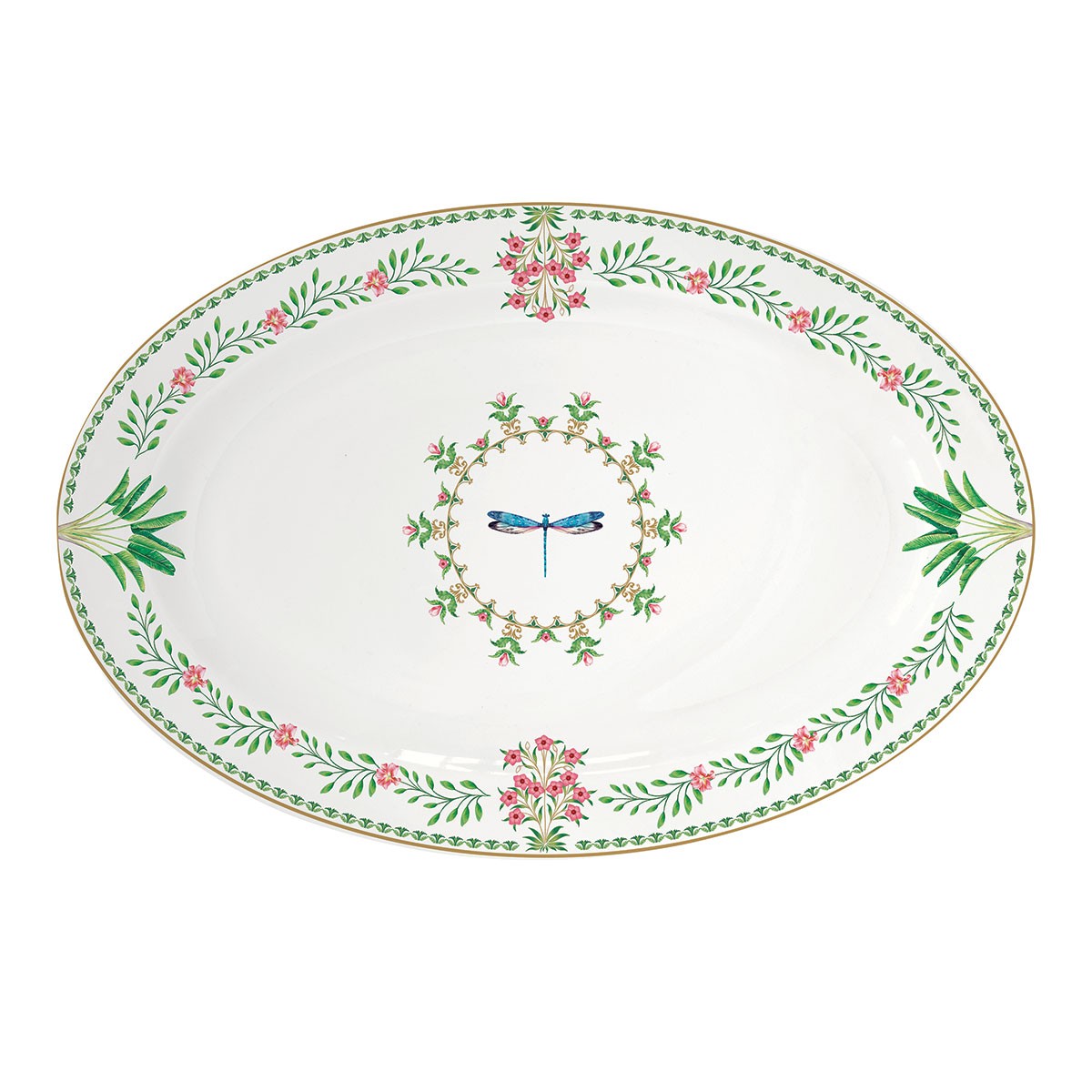 Platou din portelan, 35x23.5 cm, Botanic Chic - SIMONA'S COOKSHOP