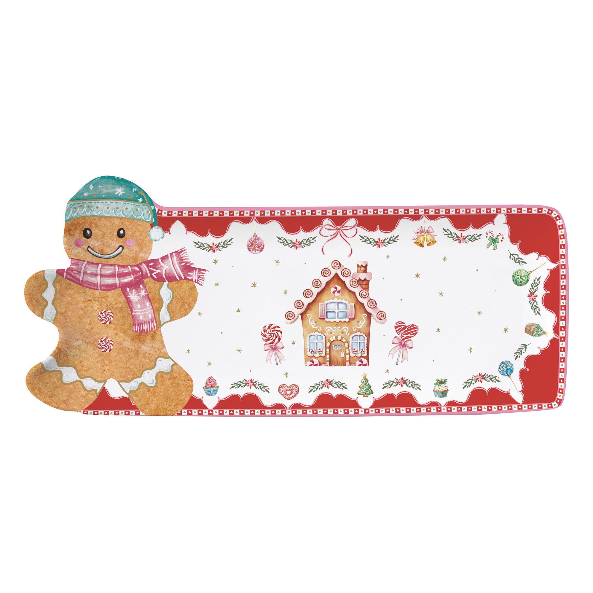 Platou din portelan, 36x16 cm, Sweet Christmas - COOKSHOP SPECIALS