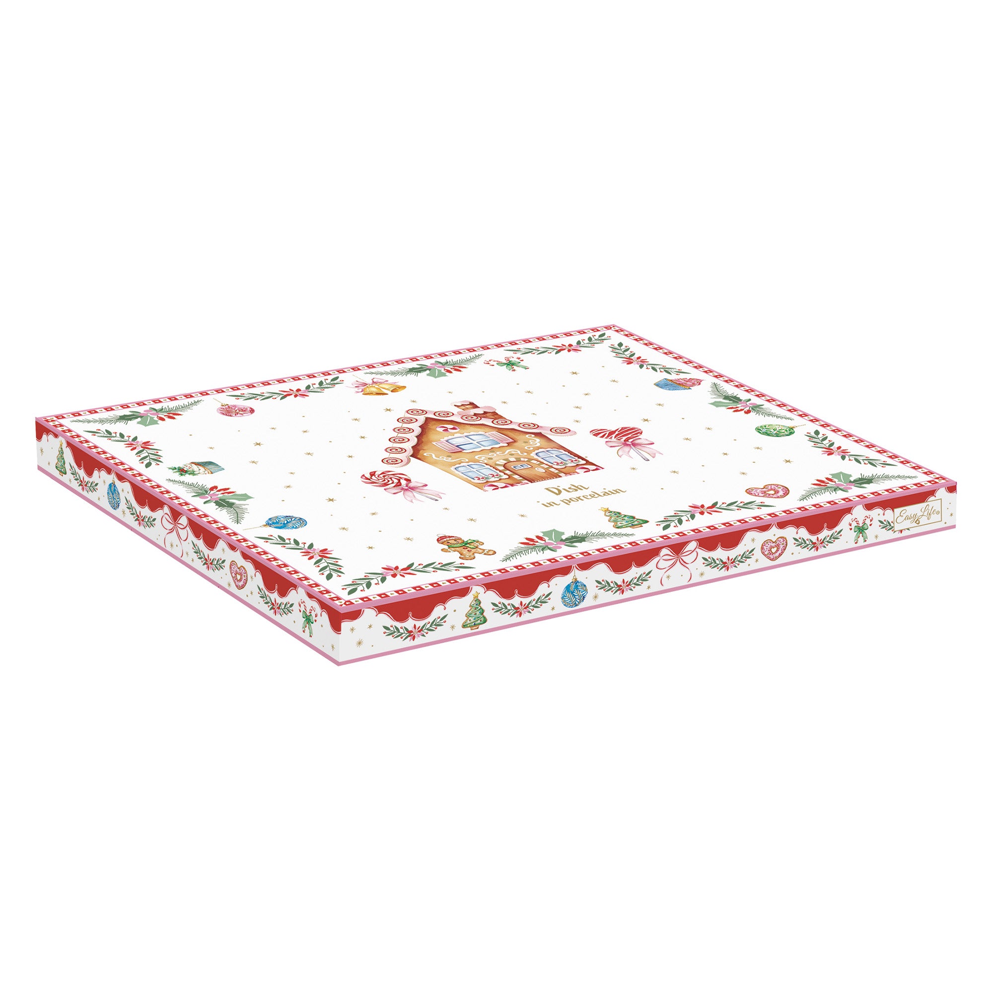Platou din portelan in forma de casa de turta dulce, 21x25 cm, Sweet Christmas - COOKSHOP SPECIALS