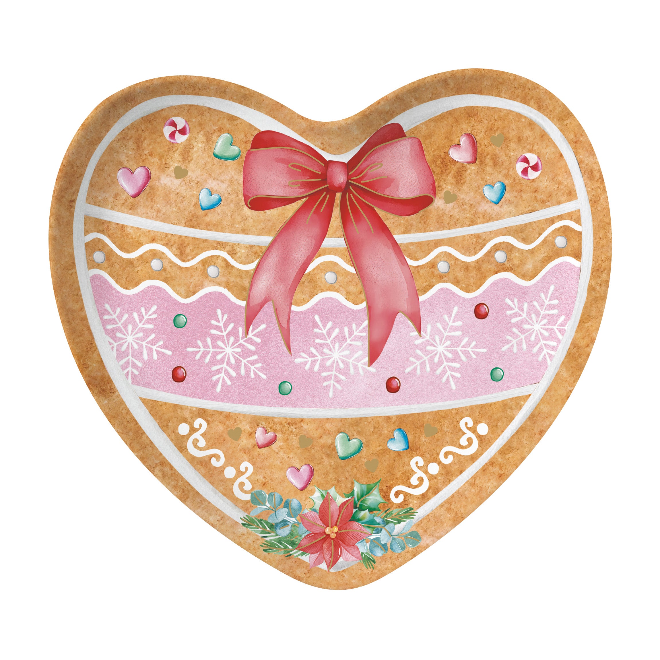 Platou din portelan in forma de inima de turta dulce, 20x19 cm, Sweet Christmas - COOKSHOP SPECIALS