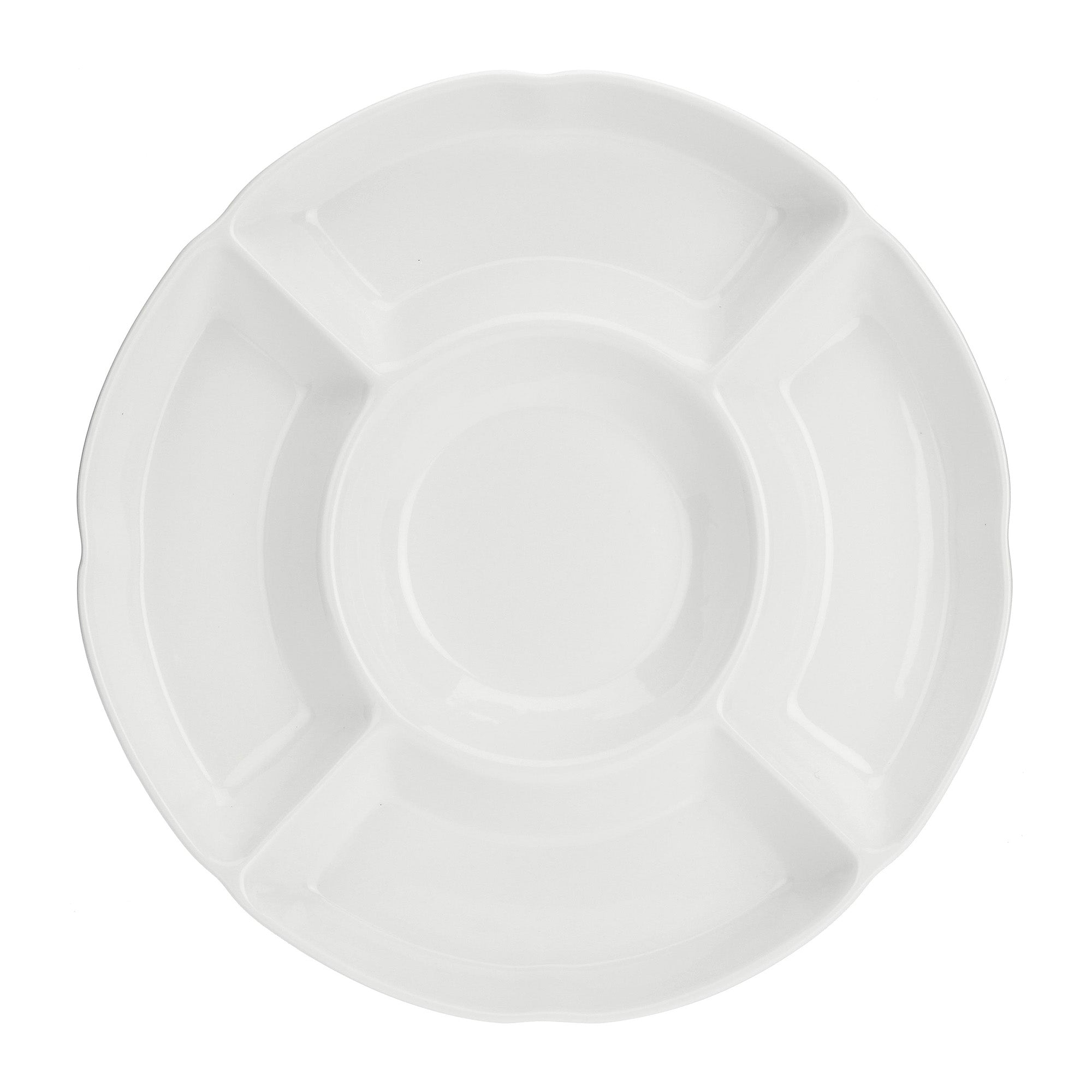 Platou pentru aperitiv cu 5 sectiuni, 31 cm, Convivio - LA PORCELLANA BIANCA