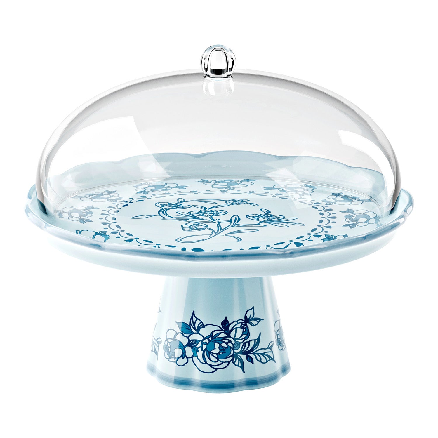 Platou prajituri cu dom, melamina, 30 cm, albastru, Josephine - GUZZINI