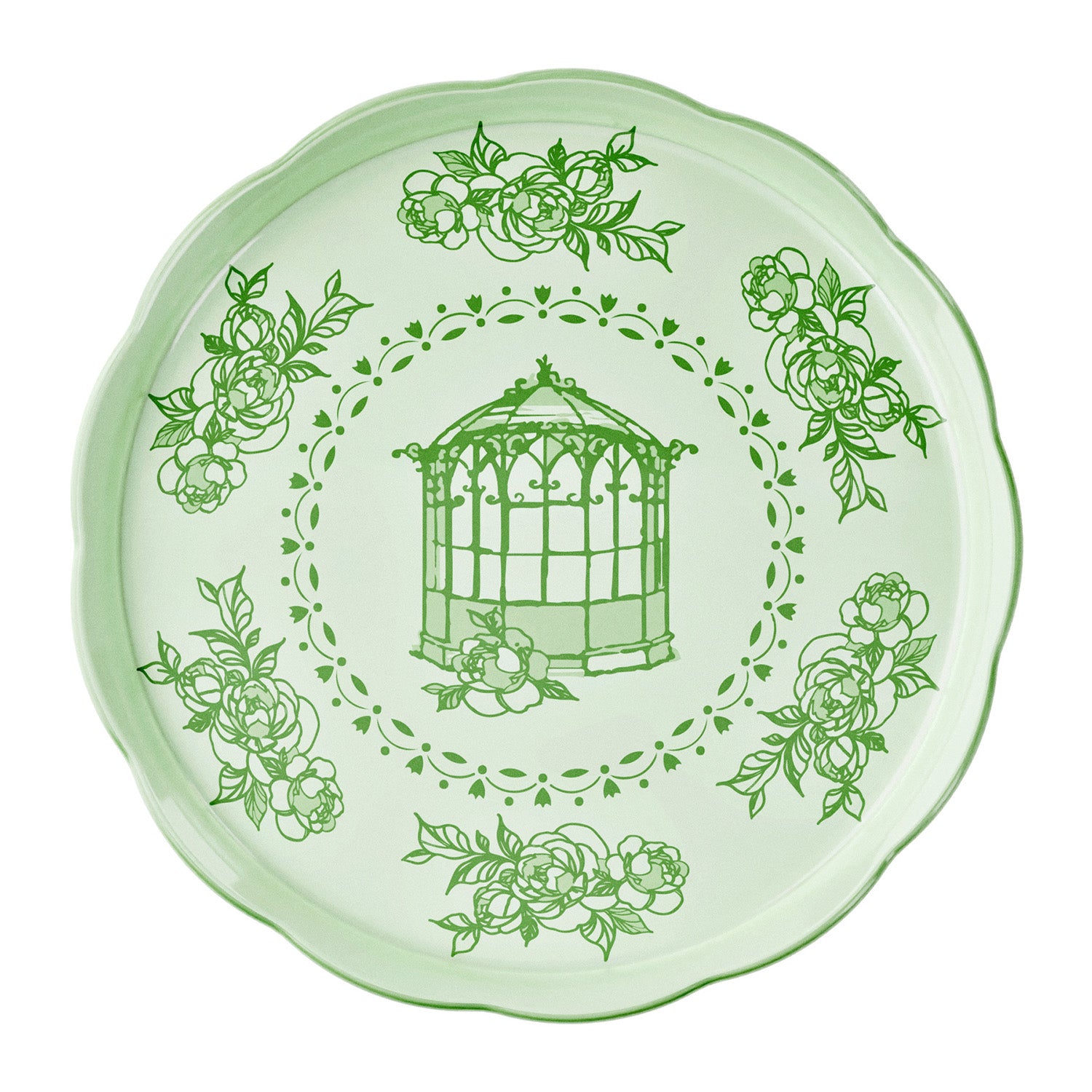 Platou rotund, melamina, 37 cm, verde, Josephine - GUZZINI