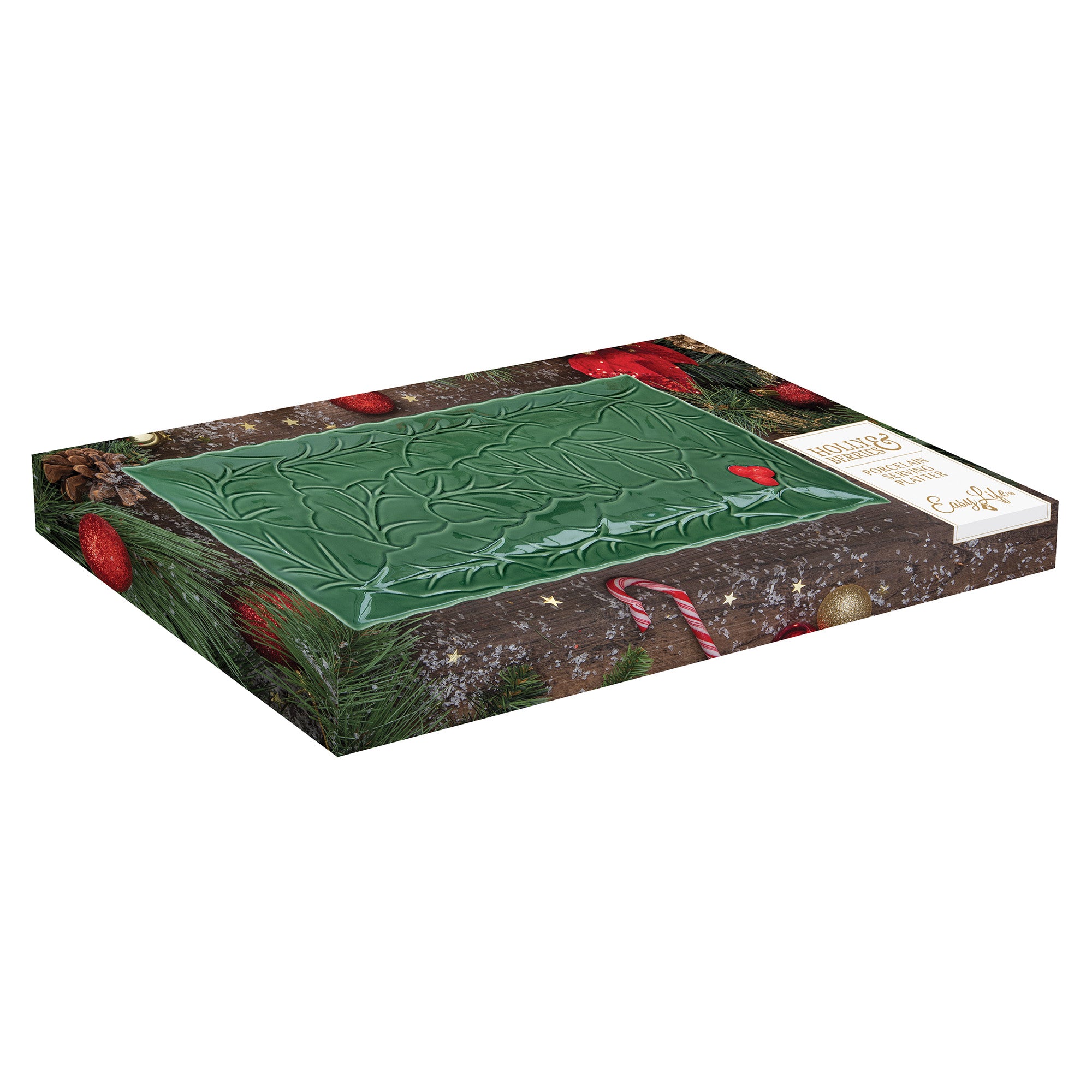 Platou servire, 37x16.5 cm, Holly & Berries - EASY LIFE