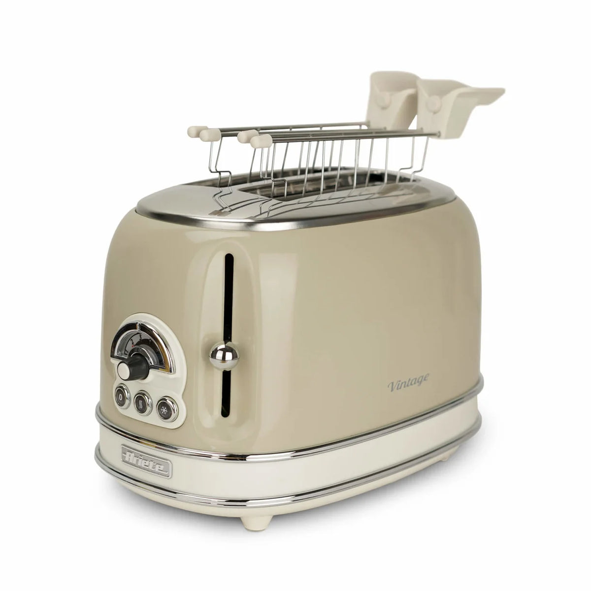 Toaster pentru 2 felii de paine cu clesti, bej, Vintage - ARIETE