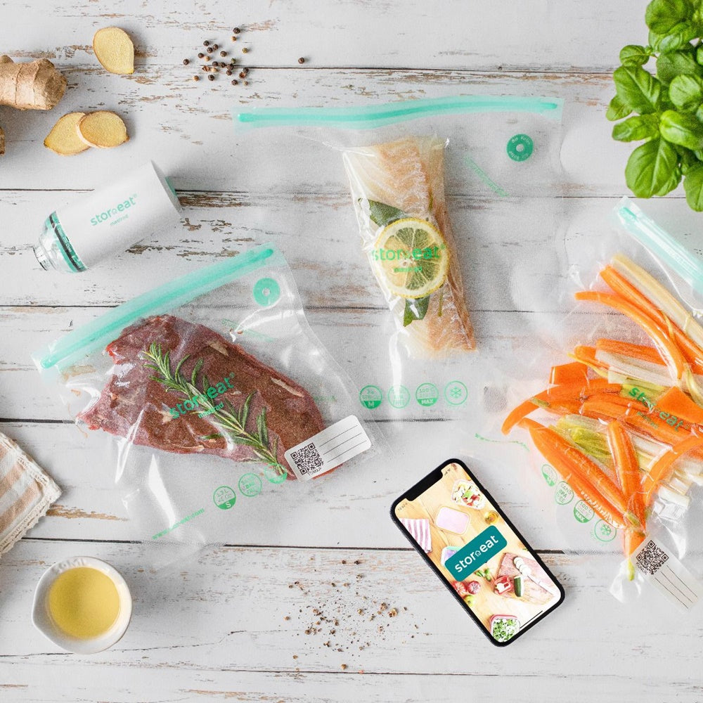 Pungi pentru vidarea alimentelor Stor'eat, set 10 buc, S - Mastrad - Image 1