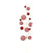Ramura decorativa cu bile Peppermint, rosu/alb - COOKSHOP SPECIALS