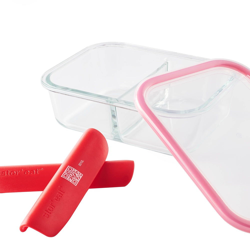 Recipient ermetic din sticla cu capac Stor'eat, 1000 ml, rosu - MASTRAD - Image 2