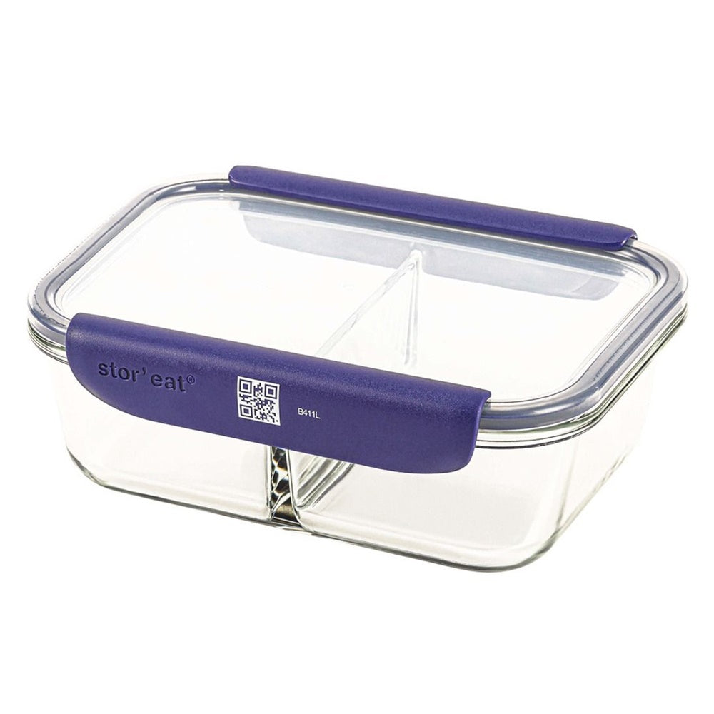 Recipient ermetic din sticla cu capac Stor'eat, 1450 ml, albastru - MASTRAD