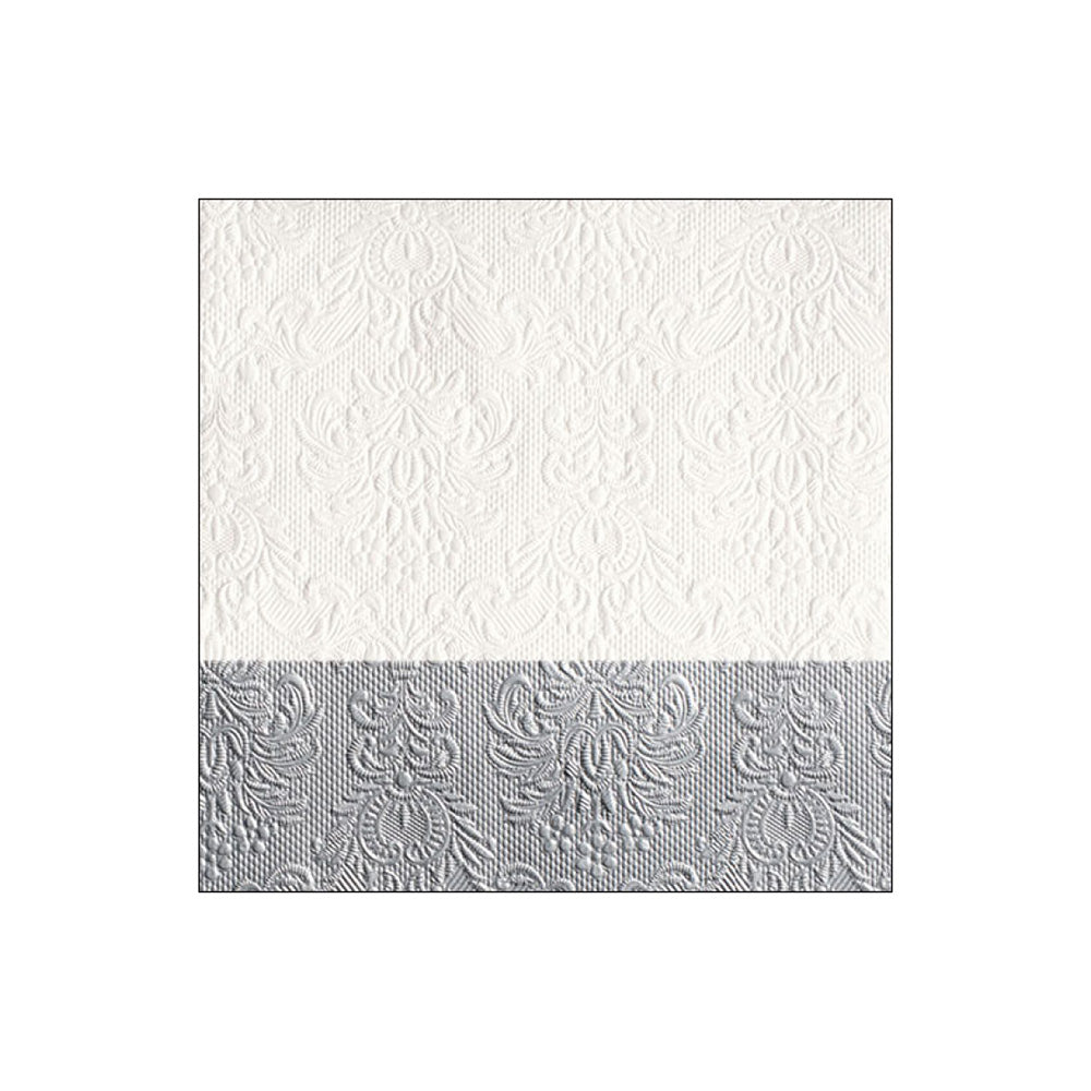 Servetele de masa, 15 buc, 25x25 cm, Elegance Dip Silver - AMBIENTE