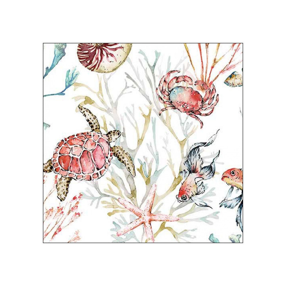 Servetele de masa, 20 buc, 33x33 cm, Sea Animals - AMBIENTE