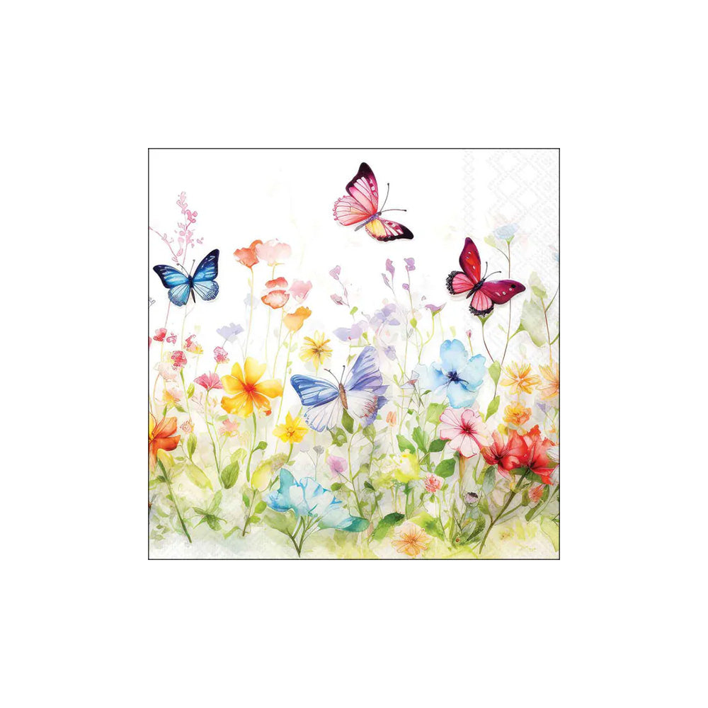 Servetele de masa, 20 buc, 25x25 cm, Butterflies in the field - AMBIENTE