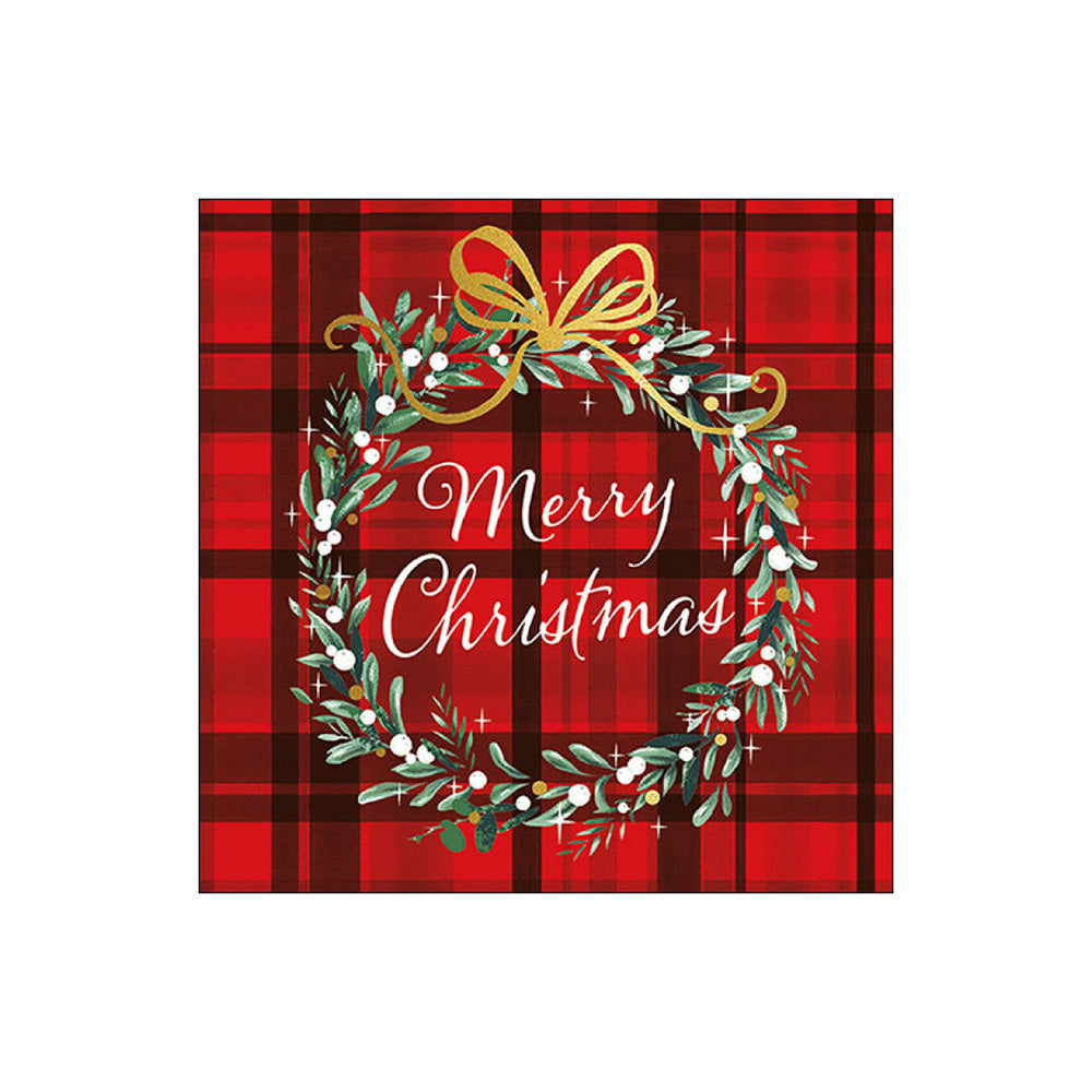 Servetele de masa, 20 buc, 25x25 cm, Christmas Plaid Red - AMBIENTE