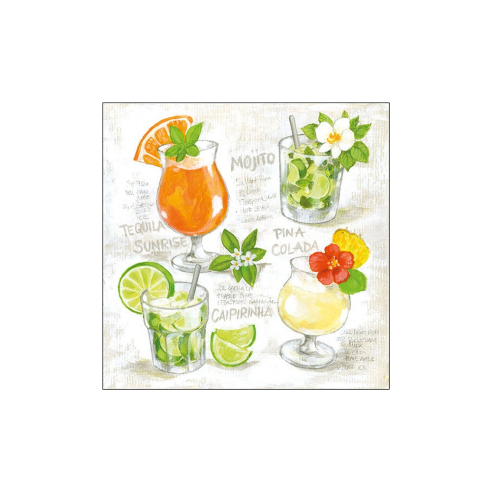 Servetele de masa, 20 buc, 25x25 cm, Four Cocktails - AMBIENTE