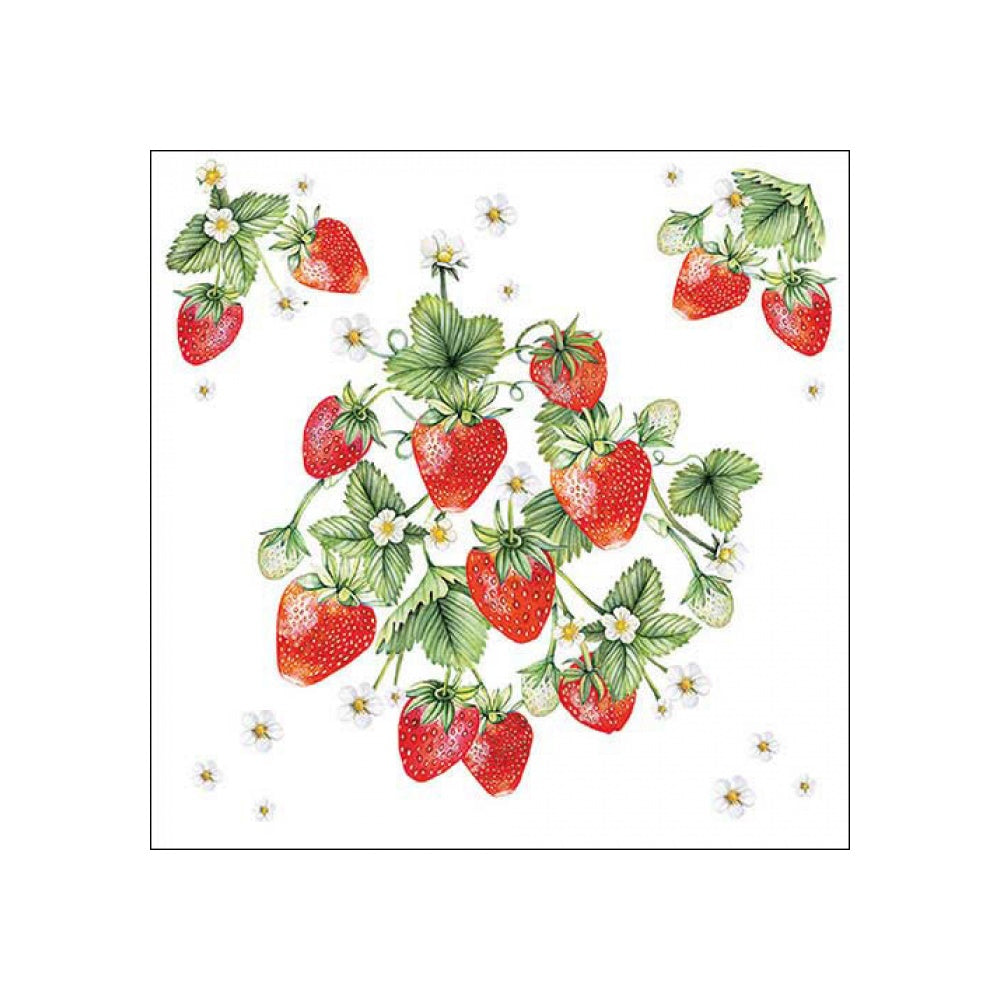 Servetele de masa, 20 buc, 33x33 cm, Bunch of Strawberries - AMBIENTE