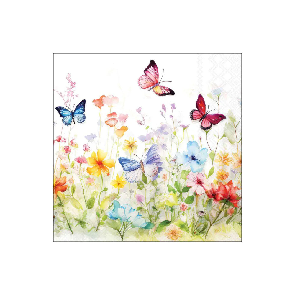Servetele de masa, 20 buc, 33x33 cm, Butterflies in the field - AMBIENTE