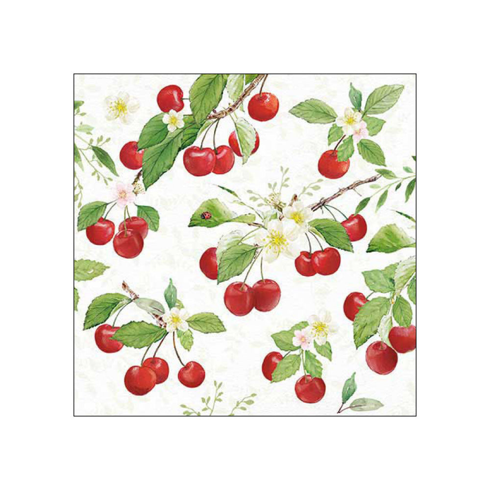 Servetele de masa, 20 buc, 33x33 cm, Fresh Cherries - AMBIENTE
