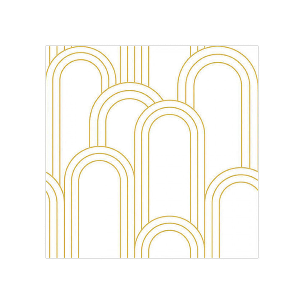 Servetele de masa, 20 buc, 33x33 cm, Geometric Lines Gold/White - AMBIENTE
