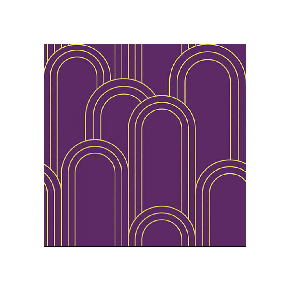 Servetele de masa, 20 buc, 33x33 cm, Geometric Lines Gold/Purple - AMBIENTE