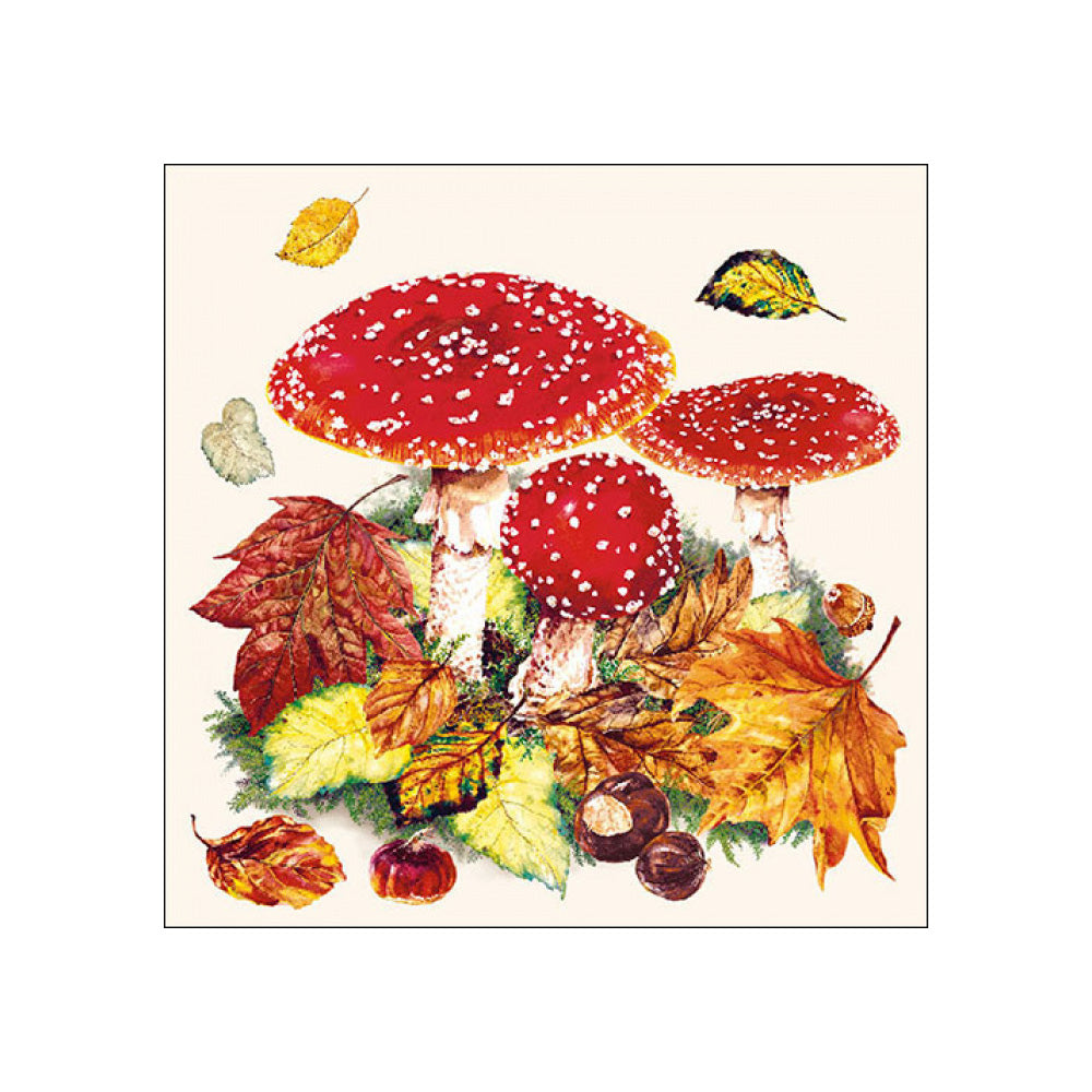 Servetele de masa, 20 buc, 33x33 cm, Mushrooms - AMBIENTE